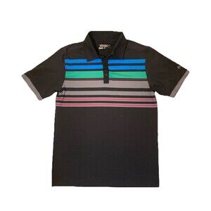 Nike Golf Tour Performance Polo Shirt Mens Small Black Mulitcolor Short Sleeve